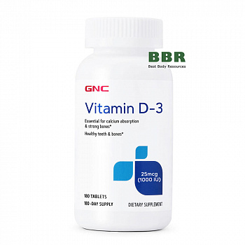 Vitamin D3 1000iu 180 Tabs, GNC